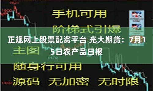 正规网上股票配资平台 光大期货：7月15日农产品日报